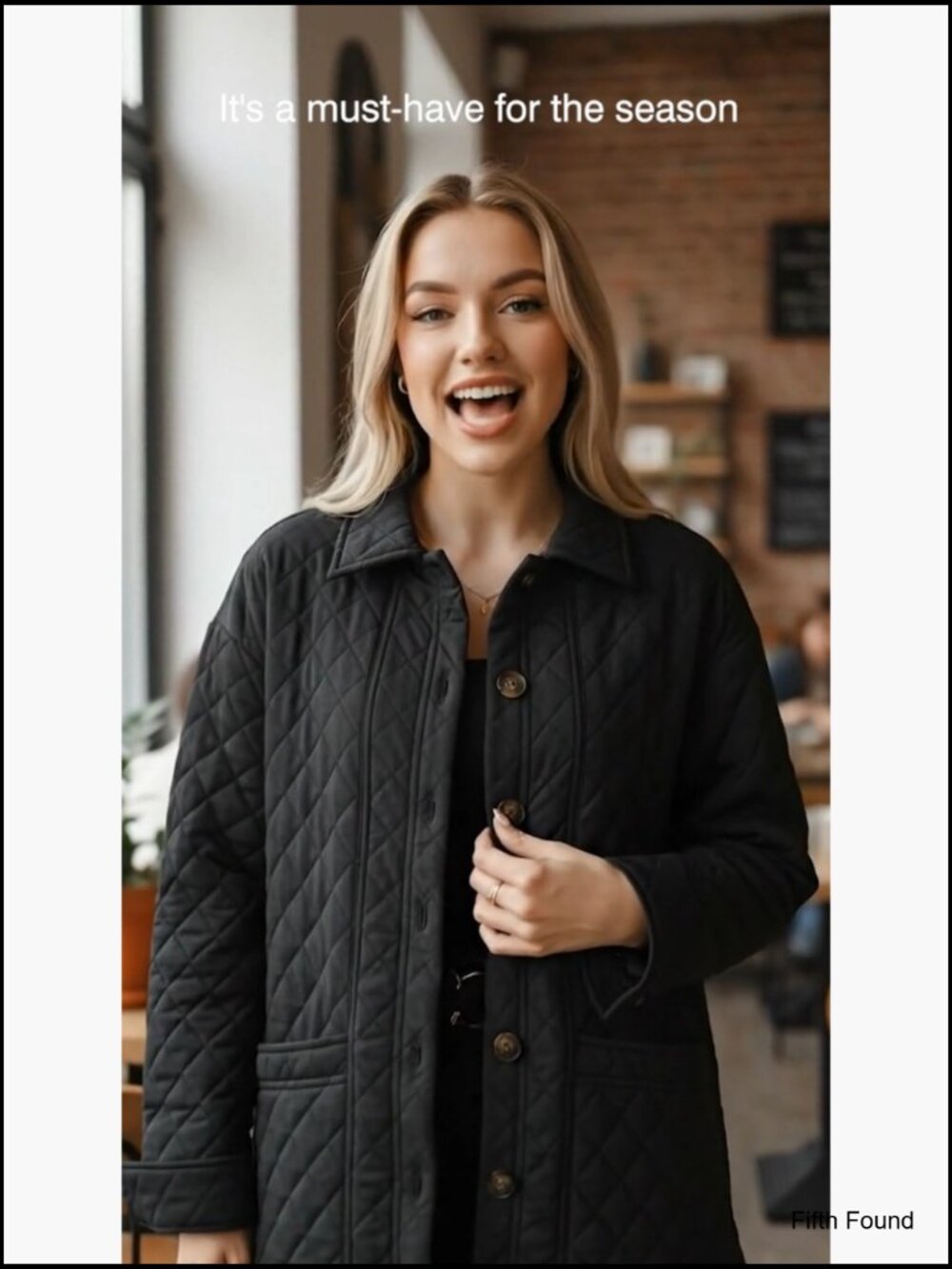 Quilted Button Down Long Sleeve Jacket with Pockets - Picture 6 of 7